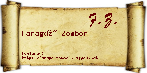 Faragó Zombor névjegykártya
